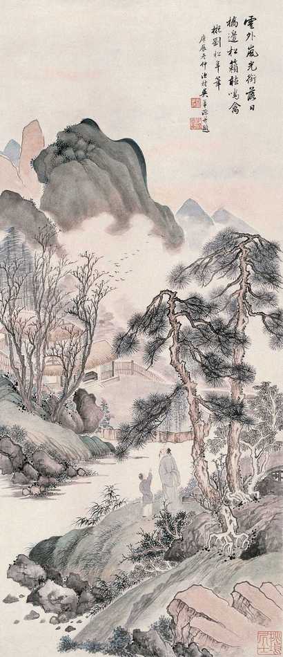 吴子深 仿刘松年笔山水 立轴